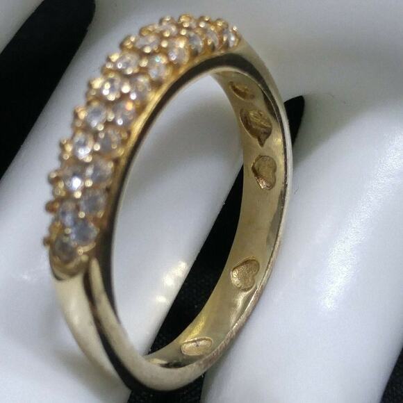 Swarovski Ring Swan Logo 925 Rhinestone Band Size 8.25 Stamped L Swan 925 - Picture 5 of 12